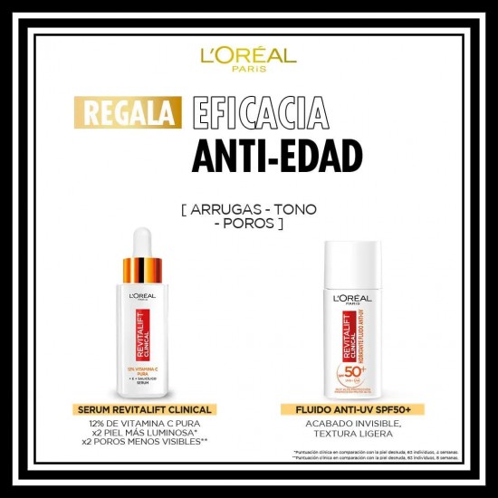 L\'oreal Pack Dermo Revitalift Clinical Sérum + Fluido Spf 50+ 1