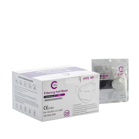Mascarilla FFP2 Negra Envase individual caja 20 unidades 0