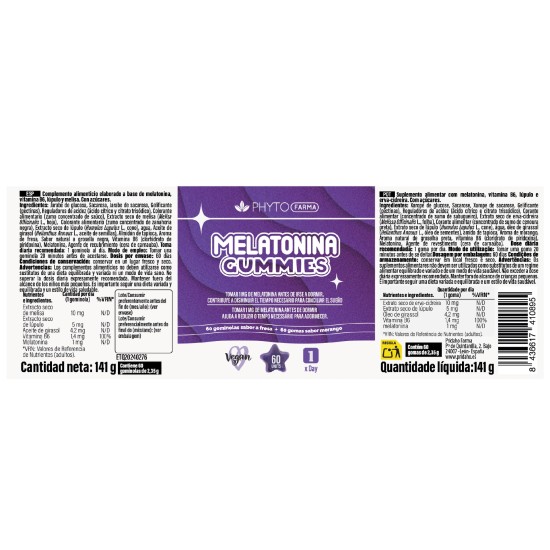 Phytofarma Melatonina Gummies 60 Cápsulas 1