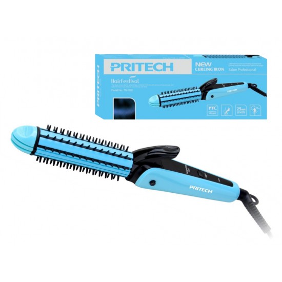 Plancha Del Pelo Pritech Curling Iron Azul 0