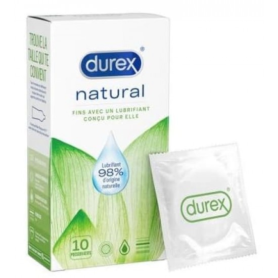 Preservativos Durex Naturals Finos Con Lubricante 10 Uni 0