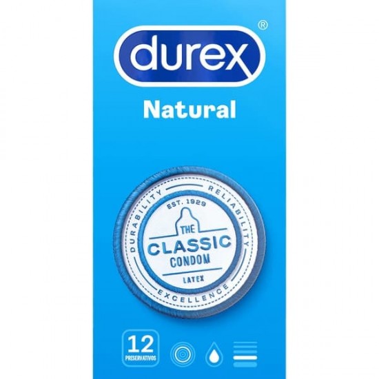Preservativos Durex Natural Classic Condom Latex 12 Und 0