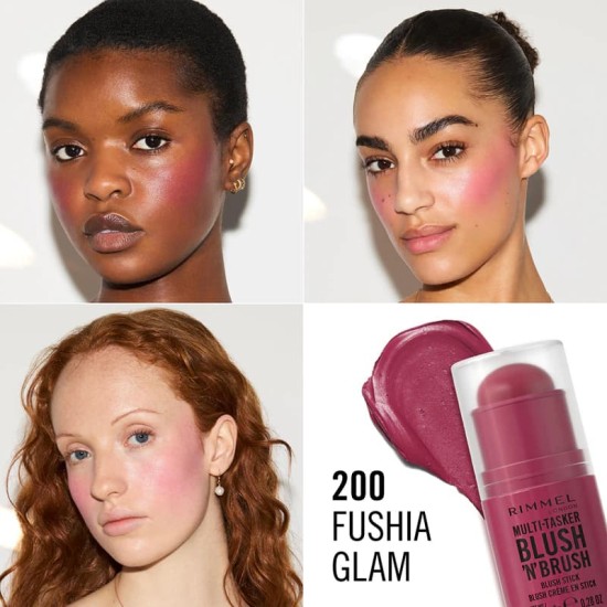 Rimmel Multi-Tasker Blush\'N\'brush 200 Fushia Glam 2