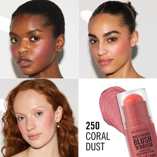 Rimmel Multi-Tasker Blush\'N\'brush 250 Coral Dust 1