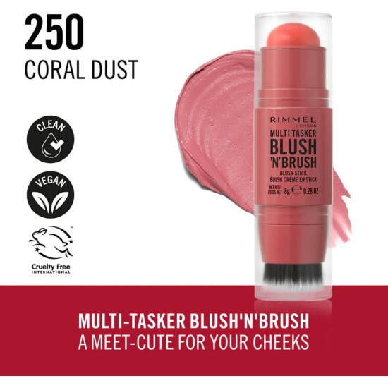Rimmel Multi-Tasker Blush\'N\'brush 250 Coral Dust 2