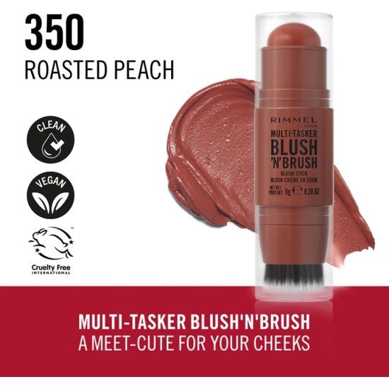 Rimmel Multi-Tasker Blush\'N\'brush 350 Roasted Peach 1