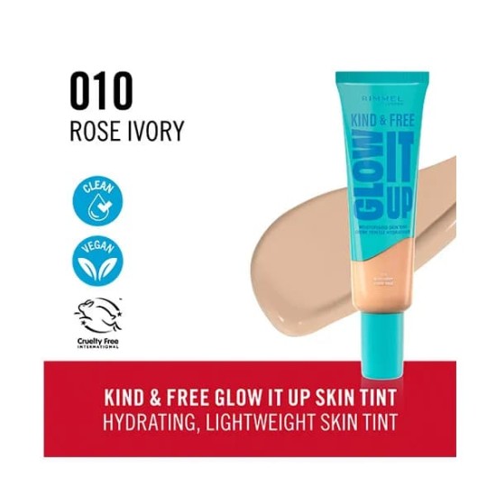 Rimmel London Kind & Free Glow It Up Foundation 10 Rose Ivory 1