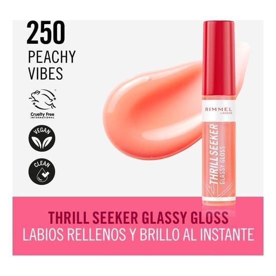 Rimmel London Thrill Seeker Glassy Gloss 250 Peachy Vives 2