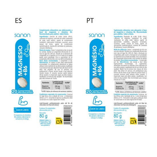 SANON magnesio + vitamina B6 + vitamina B2 20UD 1
