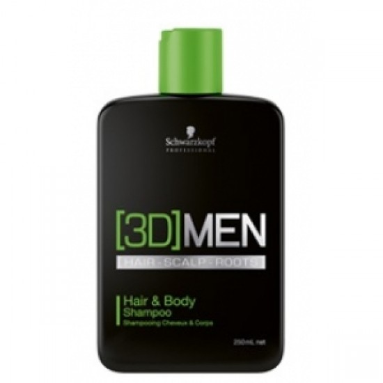 Schwarzkopf Men 3D Mension Hair Body Shampoo. Champú Cabello Y Cuerpo 250Ml. 0