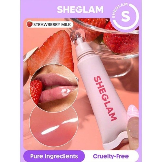Sheglam Brillo de Labios Crystal Glaze Moisturizing Strawberry Milk 1