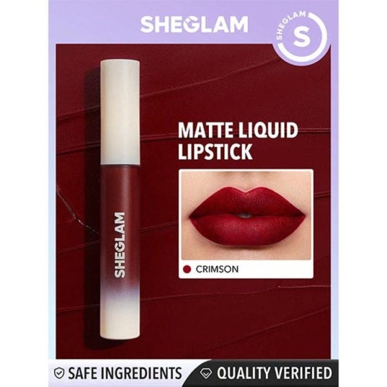 Sheglam Labial Líquido Matte Allure Crimson 1