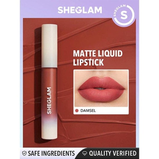 Sheglam Labial Líquido Matte Allure Damsel 1