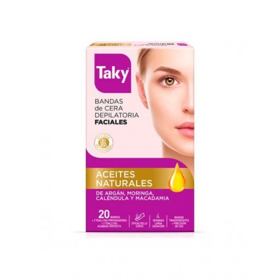 Taky Bandas Faciales cera depilatoria aceites Naturales 20 uni 0