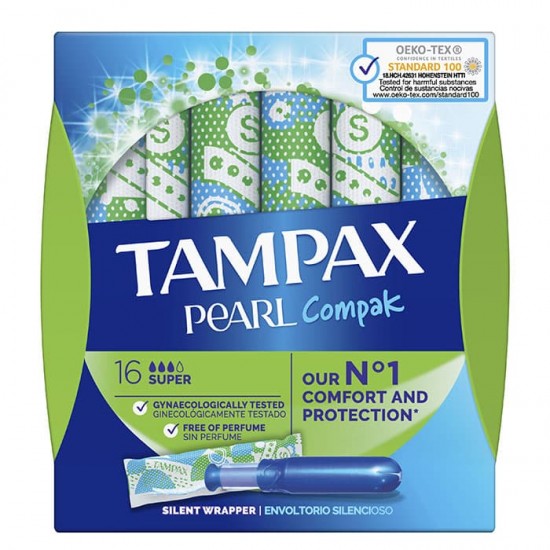 Tampax Compak Pearl Super 16 Unidades 0