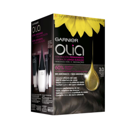 Tinte Pelo Garnier Olia N3,0 Negro Natural 0