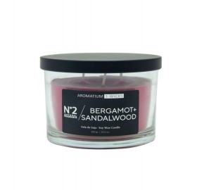Ambientador Vela Aromatium Bergamota Sandalwood 3 Mechas - Ambientador Vela Aromatium Bergamota Sandalwood 3 Mechas