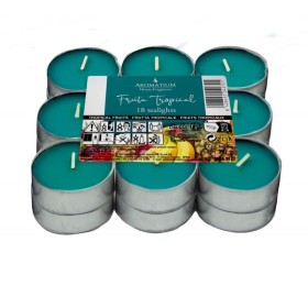 Ambientador Vela Aromatium Pack 18 Tealights Tropical Fruit - Ambientador Vela Aromatium Pack 18 Tealights Tropical Fruit
