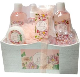 Cesta Baño Rosa Mosqueta 7 piezas - Cesta Baño Rosa Mosqueta 7 piezas