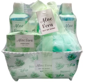 Cesta De Baño Aloe Vera 6 piezas - Cesta De Baño Aloe Vera 6 piezas
