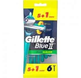 Gillette Blue Ii Plus Slalom 5 Unidades - Gillette Blue Ii Plus Slalom 5+1 Gratis Unidades