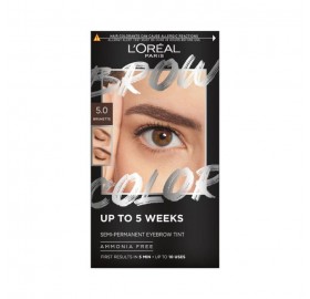 L'oreal Brow Color Semi-Permanent Eyebrow Tint 5 Brunette - L'oreal Brow Color Semi-Permanent Eyebrow Tint 5 Brunette