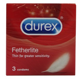 Preservativos Durex Fetherlite 3 Uni - Preservativos Durex Fetherlite 3 Uni