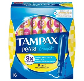 Tampax Compak Pearl Regular 16Und - Tampax compak pearl regular 16und